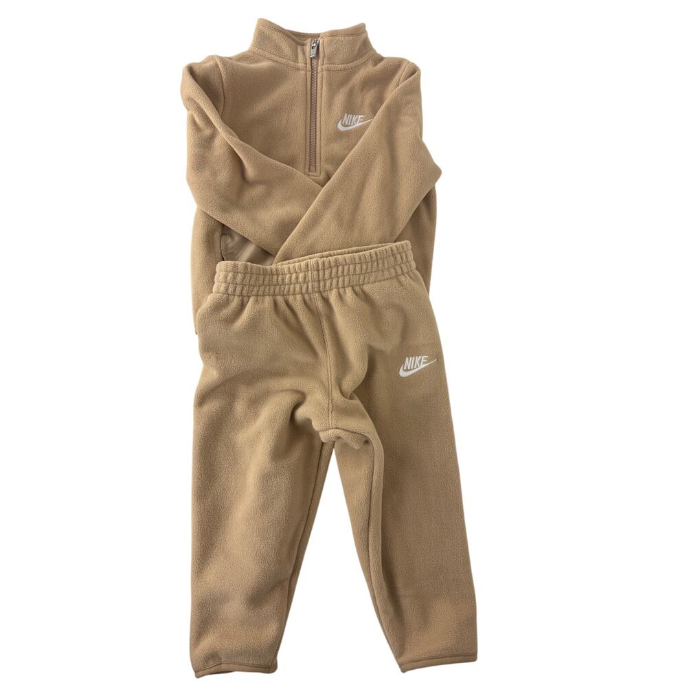 NWOT Nike Toddler Half-Zip Lifestyle Casual Fleece Pullover Beige Sweatshirt 3T